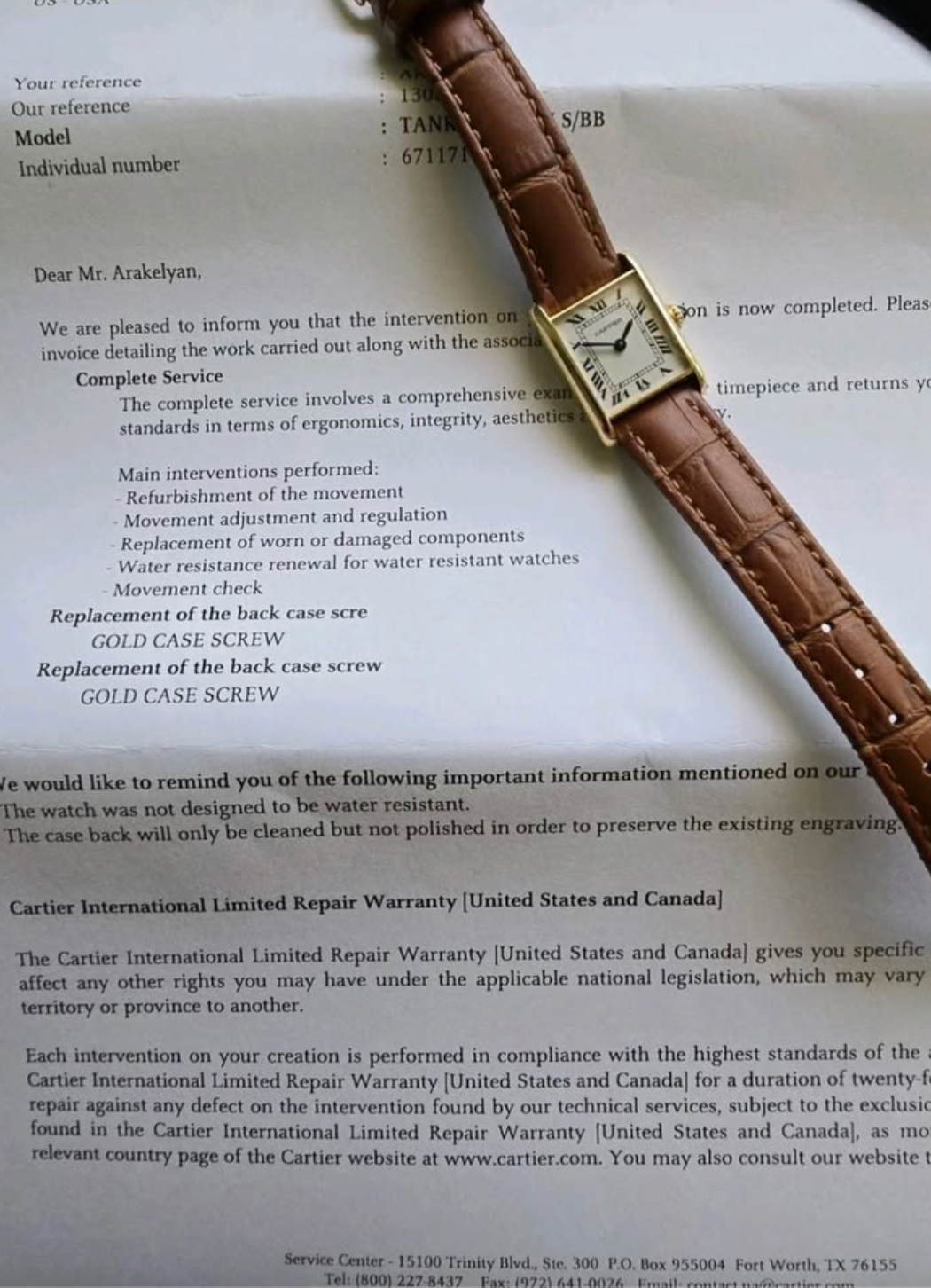 Vintage Cartier Louis Tank 6711 | 18K Yellow Gold | Rare Paris Dial | Cartier Serviced
