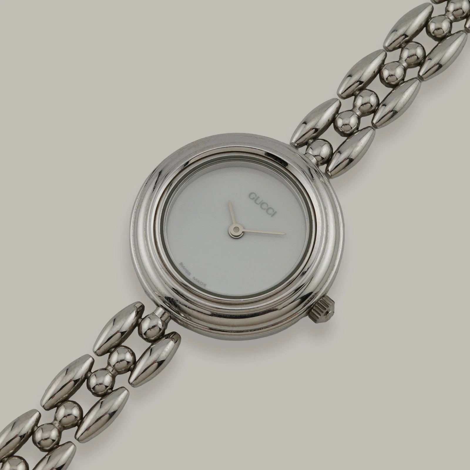Steel Gucci Interchangeable Bezel Ladies Watch