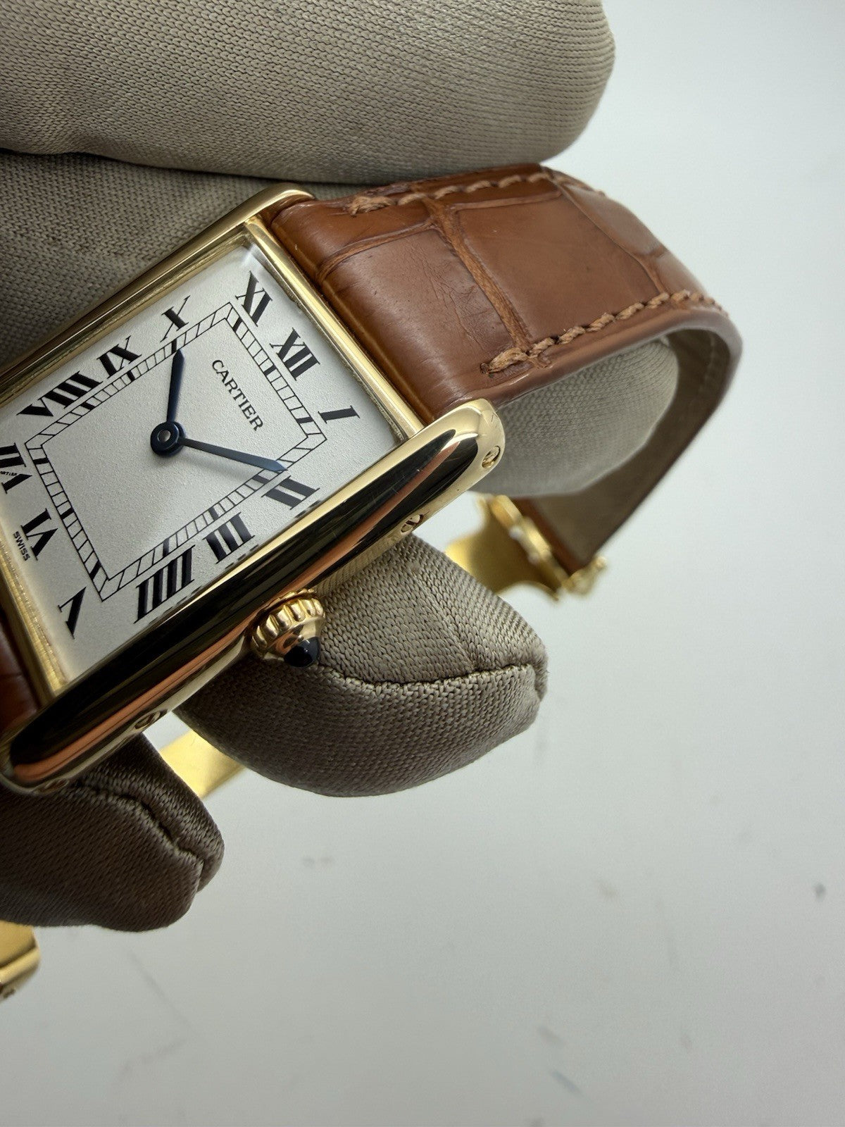 Vintage Cartier Tank Louis 18k Yellow Gold 23mm Quartz Ladies Watch W1512856