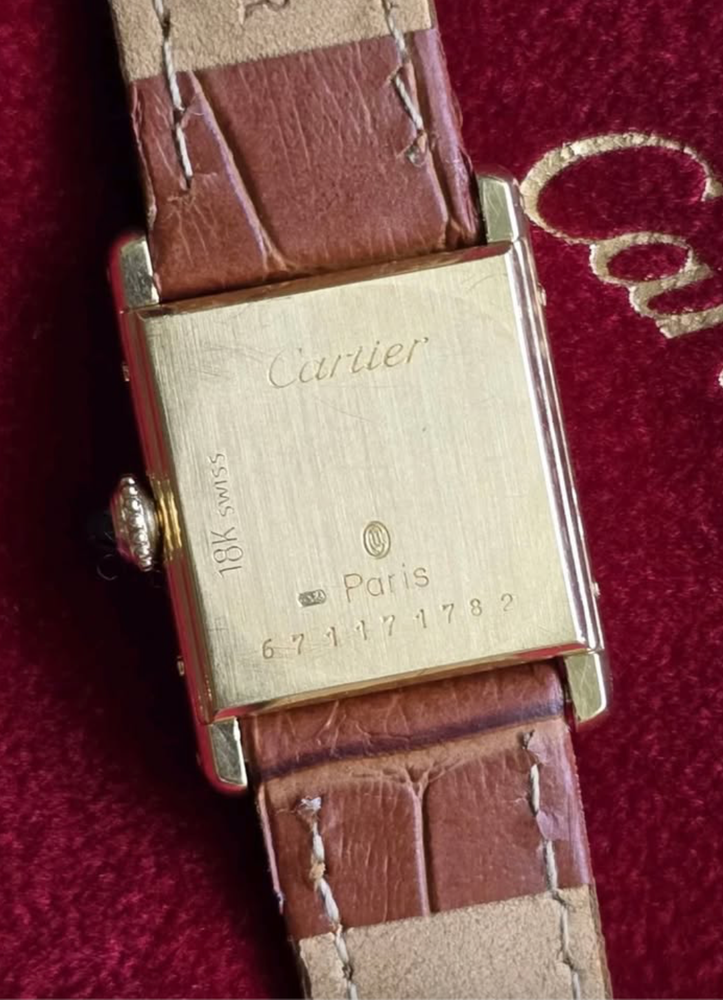 Vintage Cartier Louis Tank 6711 | 18K Yellow Gold | Rare Paris Dial | Cartier Serviced