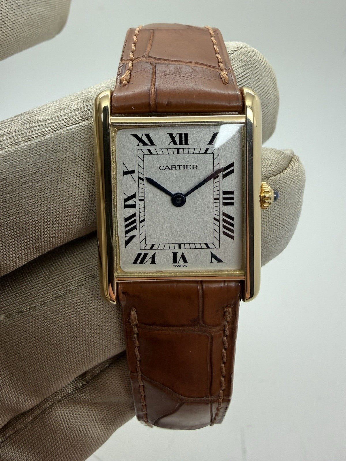 Vintage Cartier Tank Louis 18k Yellow Gold 23mm Quartz Ladies Watch W1512856