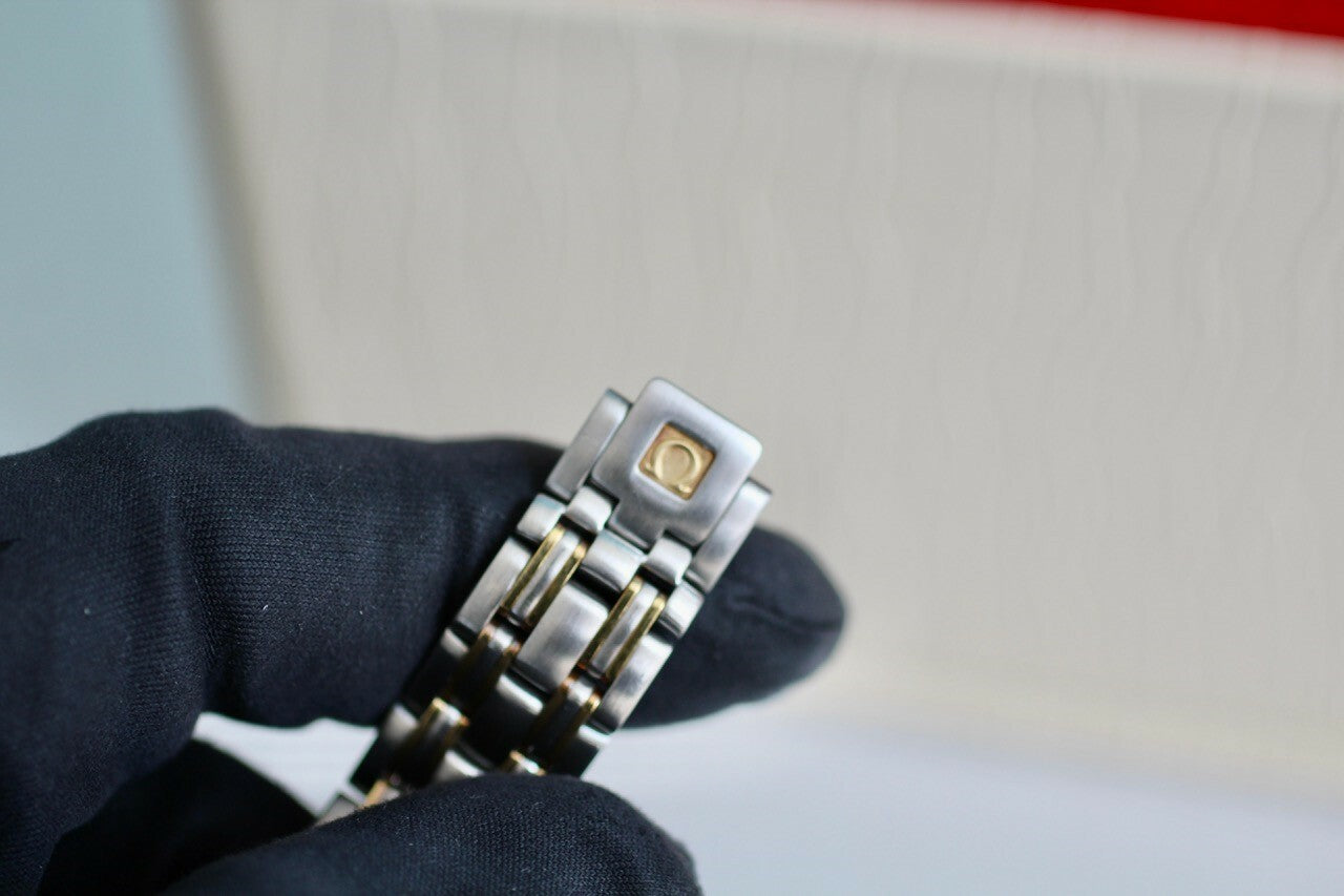 Vintage Omega Seamaster 120m 238111000 18K Yellow Gold Steel 26mm Ladies Quartz Watch