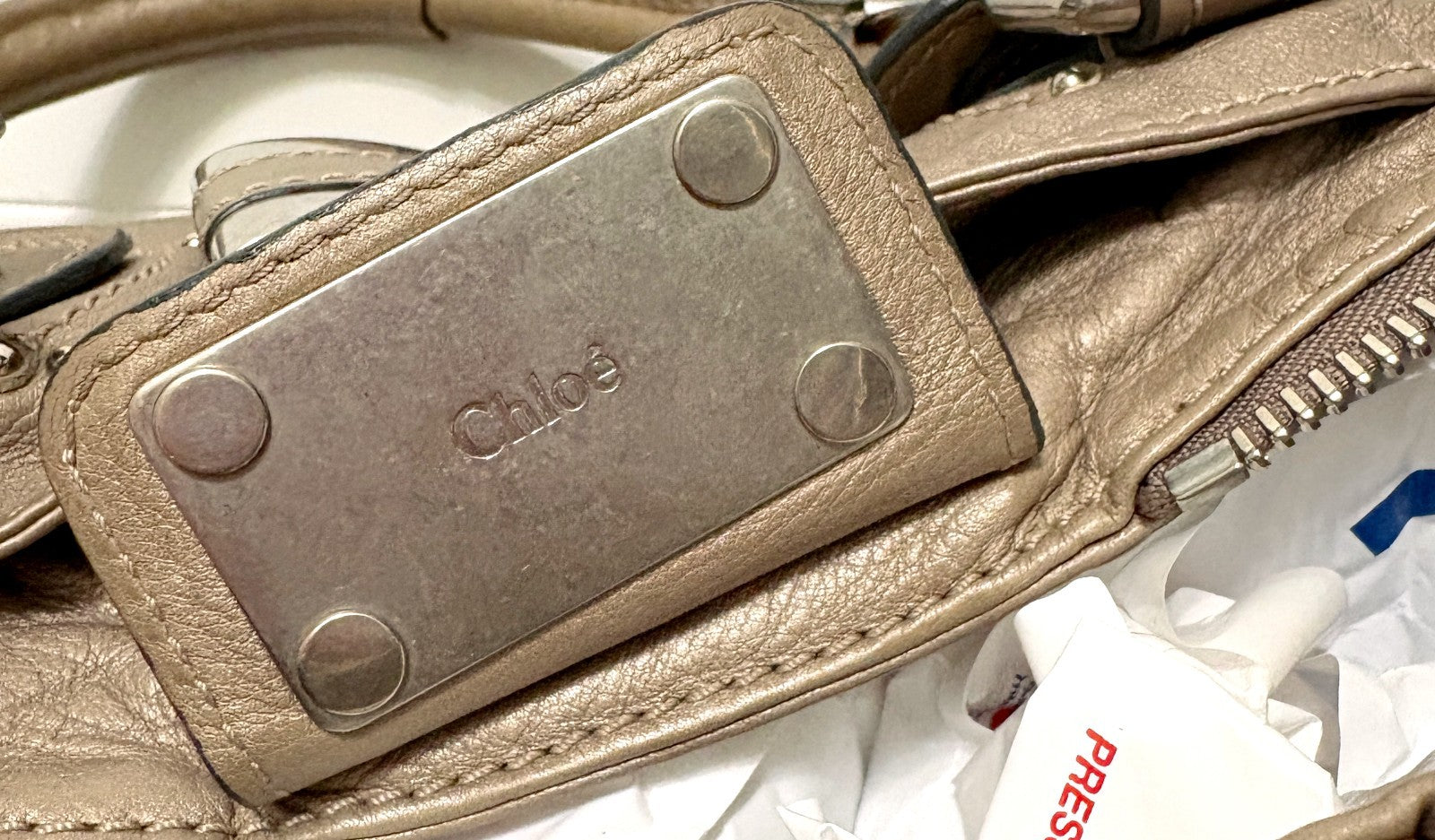 Chloe Paddington Hobo Bag Taupe Leather Silver Hardware - Vintage Y2K
