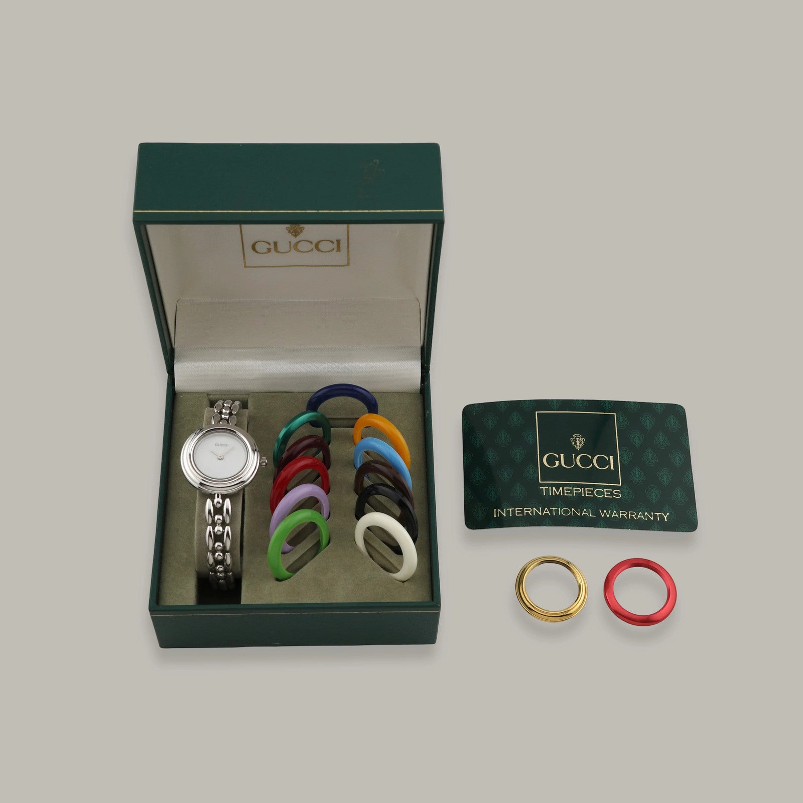 Steel Gucci Interchangeable Bezel Ladies Watch